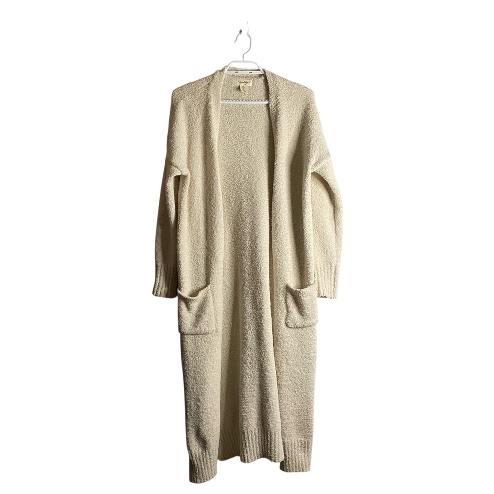 Jessica Simpson Women's Cream Soft & Cozy Sherpa Longline Sweater Cardigan